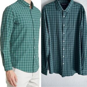 Mizzen+Main Teal Checkered Dress Shirt